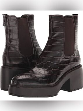 Sam Edelman Women's Anderson Chelsea Boot Espresso Croc, size 8